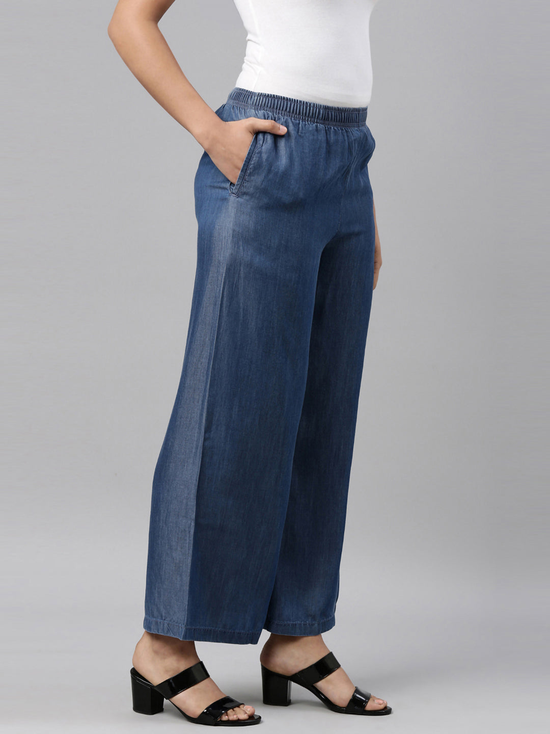 Buy GO COLORS Gold Womens Solid Casual Pants | Shoppers Stop